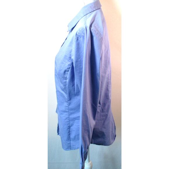 Worthington Women's Purple Long Sleeve Stretch Button Front Blouse Size 14 - Picture 4 of 9